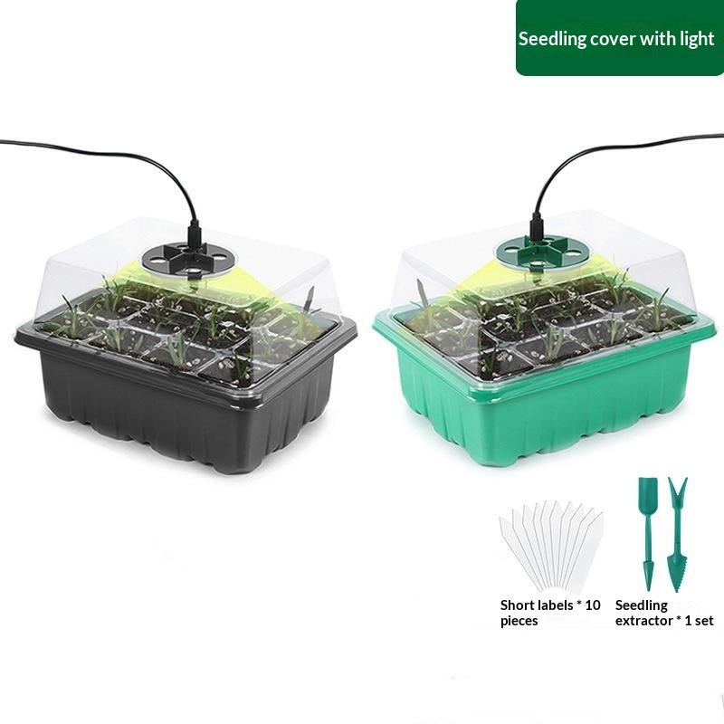 Humidity Dome Kit - 6/12-Zellen-Anzuchtschale für zu Hause mit Wachstumslicht,