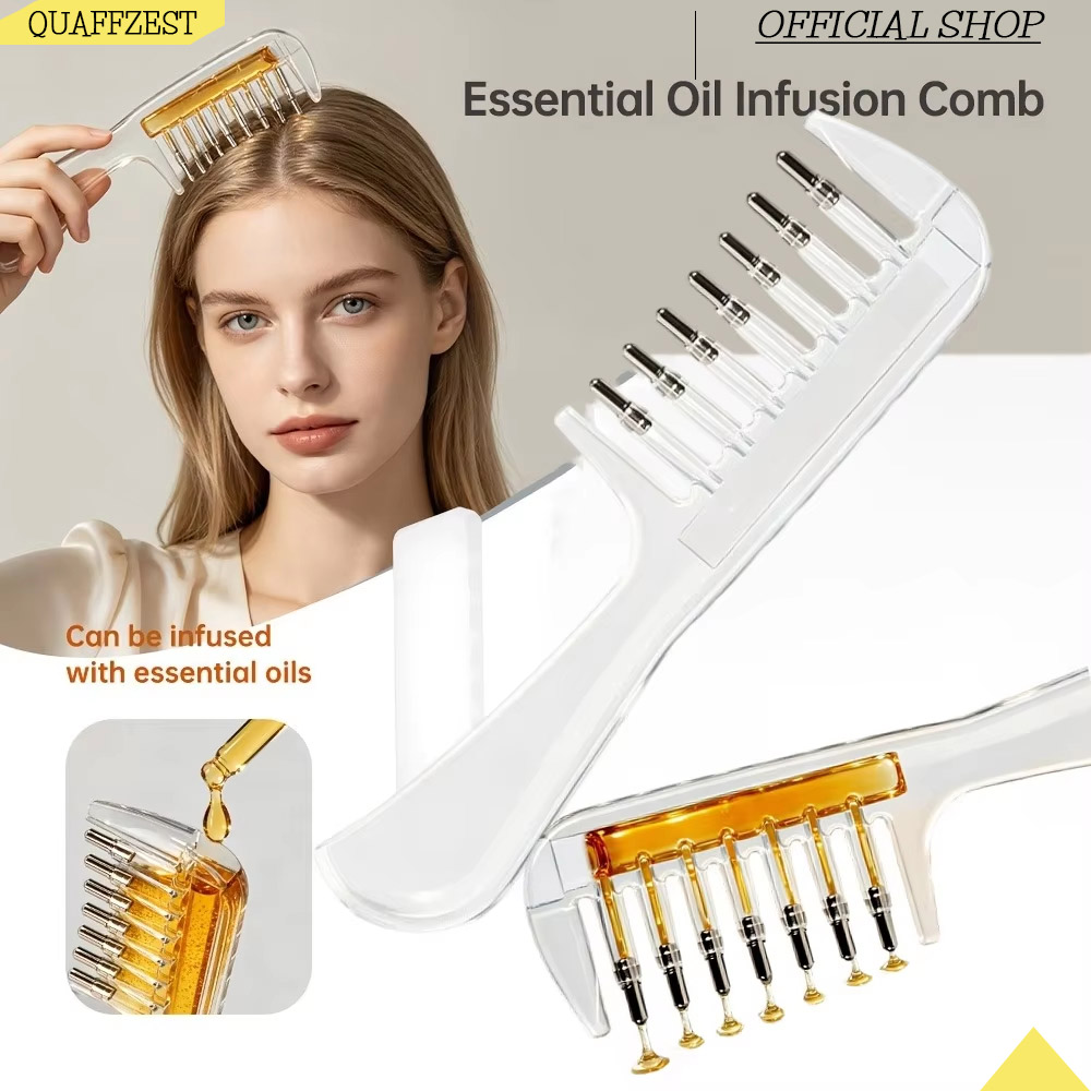 Root Stimulator Liquid - Tragbarer transparenter Haarwurzelkamm mit Flüssigkeitsführung, Kopfhaut-Massagekamm,
